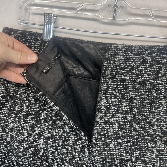 Maurices Womens 5/6 Pnecil Skirt Polyester Wool Blend Black White Zip Up Work - Picture 2 of 8